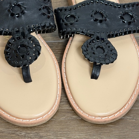 Jack Rogers Women's Jack Flat Black Sandals Size 6.5 Dressy Summer Designer - Picture 3 of 9